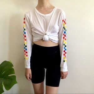 White long sleeve checkered top from Rock n Rose